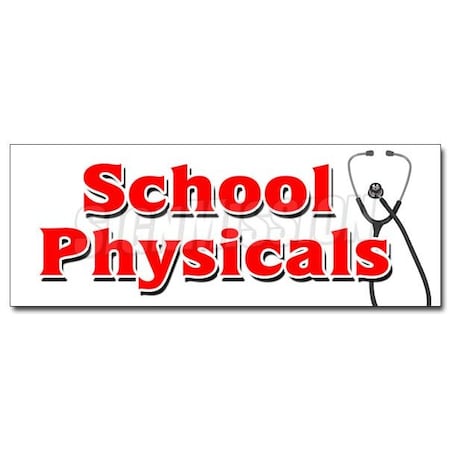 Signmission SCHOOL PHYSICALS DECAL sticker no appointment walk-in flu shots health, D-48 School Physicals D-48 School Physicals